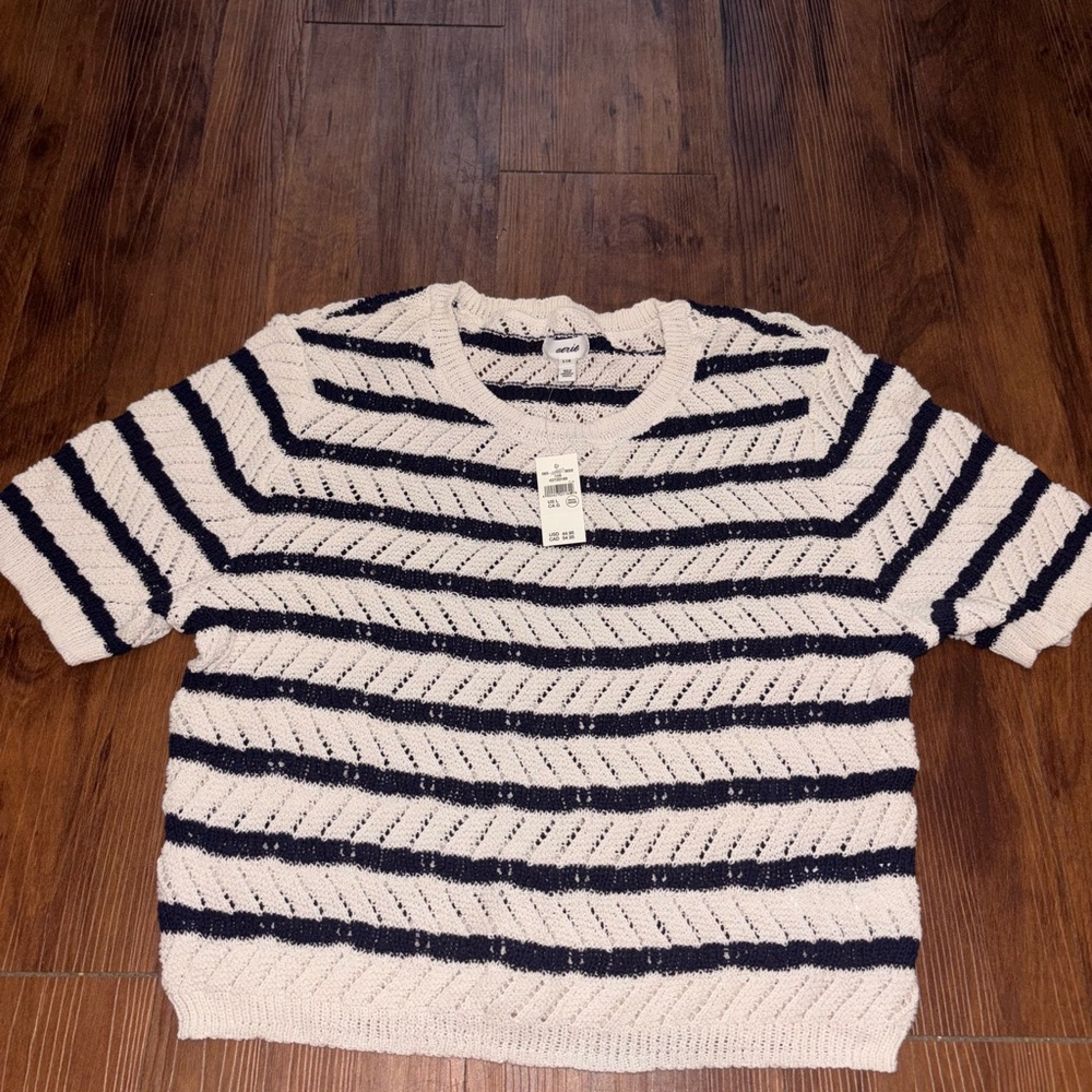 Aerie Striped Short Sleeve Sweater set